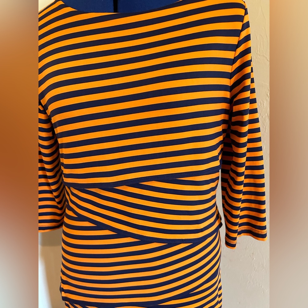 J. McLaughlin Nicola Orange and Navy Dress Gators 
 Miami Syracuse Virginia - Picture 8 of 11